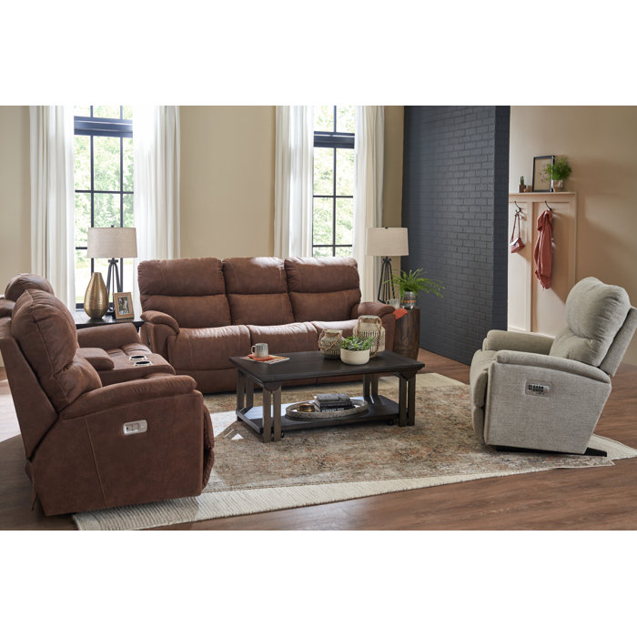LaZBoy Trouper Power Reclining Sofa with Power Headrest and Lumbar and TempurResponse Seat
